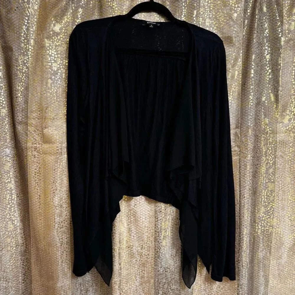 Express Black Waterfall Style Light Sweater Cardigan Over-piece Small